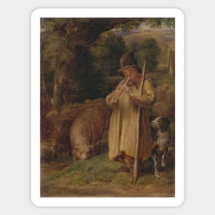 Shepherd Boy Playing a Flute by John Linnell Sticker